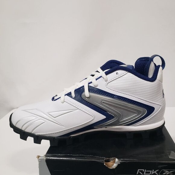 Reebok Equipment NFL‎ Pro Ferocious AT Football Cleats in White/Royal Size 12.5